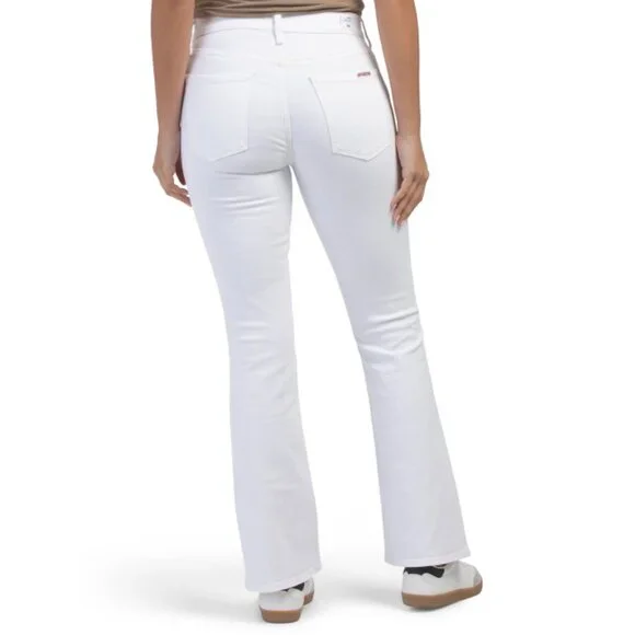 HUDSON White Blair High Rise Bootcut Jeans